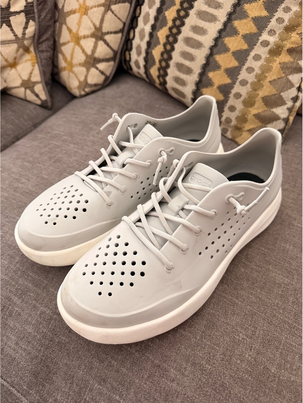 Crocs Men's Sneakers Size 12 White Casual Comfortable Shoes
